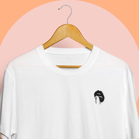 Salty Cold Brew Tops - Embroidered Mouth Tee